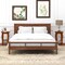 2 Tier Round Side Table with Rubber Wood Legs MDF Plywood Walnut Finish
